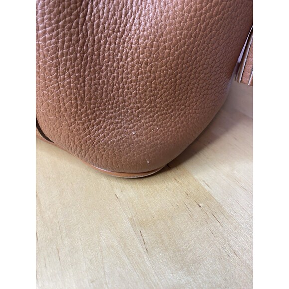 Dooney Bourke Large Leather Boho Bucket Bag Brown Tan Drawstring Crossbody - Picture 16 of 16